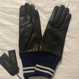 Brand new, high quality Black/Navy Leather Ski Gloves by Rag & Bone size Medium